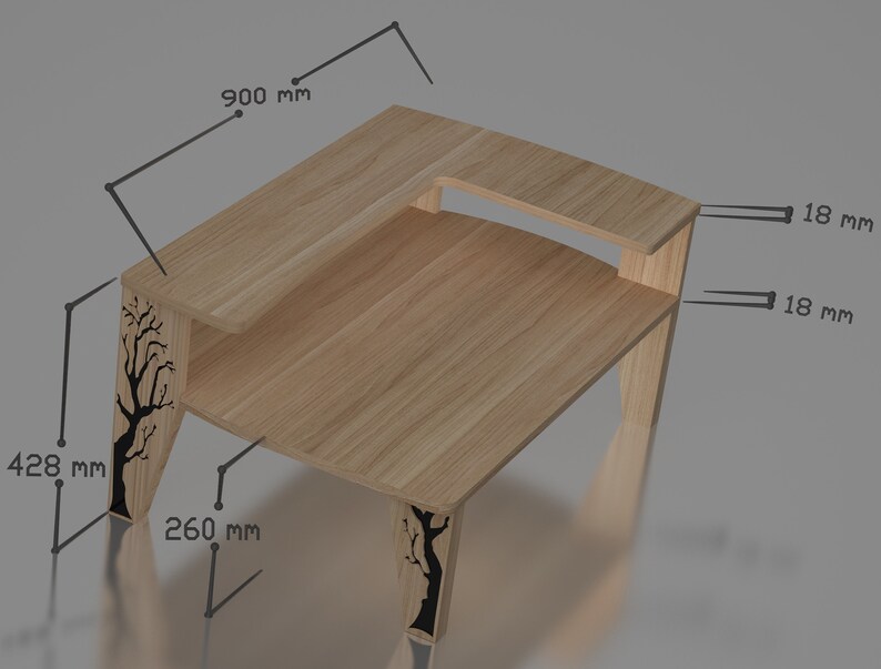 Portable Wooden Desk Low Desklaptop Standhome Office Etsy