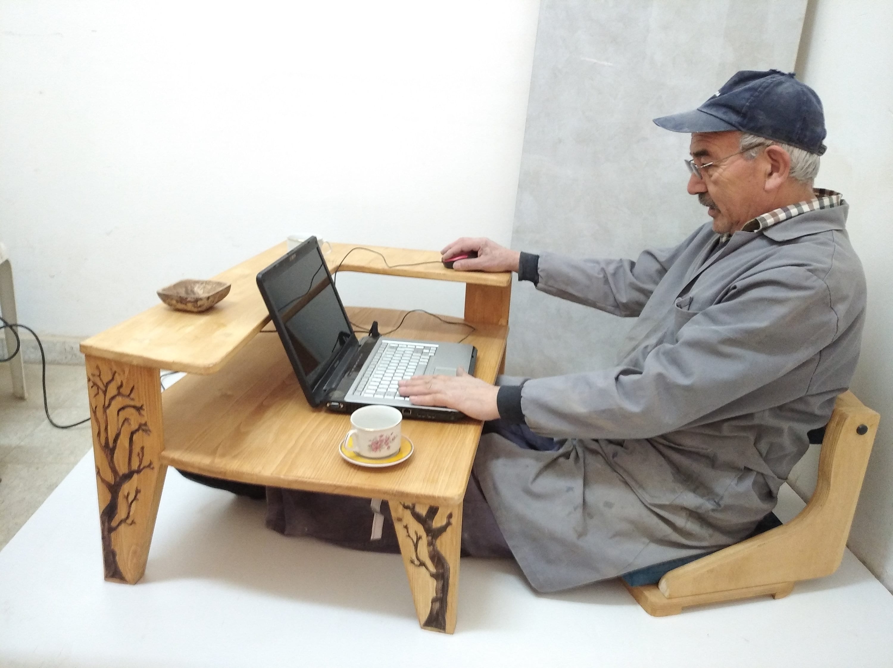 Portable Wooden Desk Low Desklaptop Standhome Office Etsy