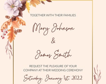 Custom Designed Wedding Invitations with envelopes