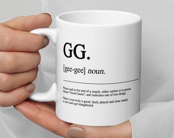 GG Definition Tasse - Premium Ceramic Mug, Good Game Gaming Zitat, Perfect Gift for Coffee Lovers and Gamers