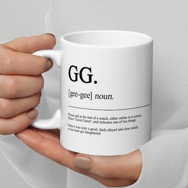 GG Definition Tasse - Premium Ceramic Mug, Good Game Gaming Zitat, Perfect Gift for Coffee Lovers and Gamers