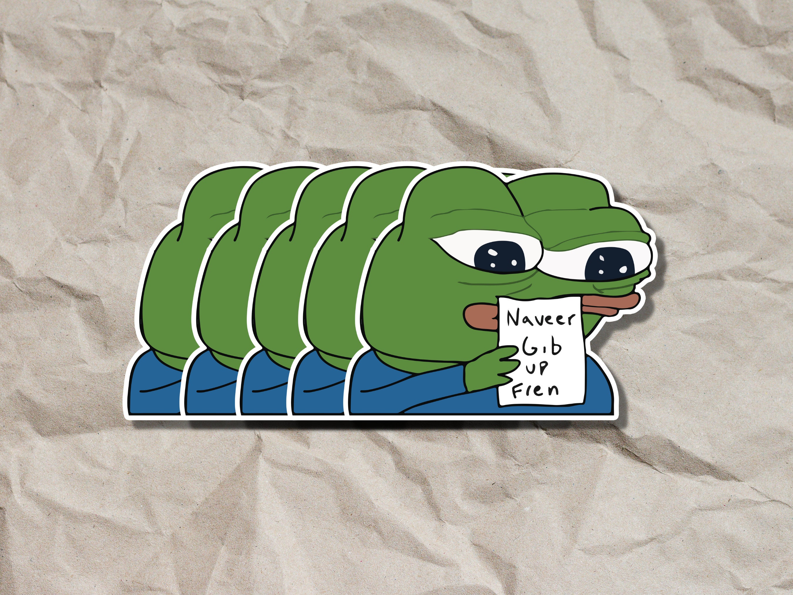 Pepe Fren Meme Sticker, Never Give up Friend, Motivational Sticker, Pepe  the Frog Meme Sticker - Etsy