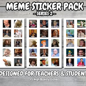 Meme Sticker Pack | Series 2 | 45 Sticker Bundle | für Lehrer, Schüler und Studenten | Inspire, Motivate, Decorate | High-Quality Prints