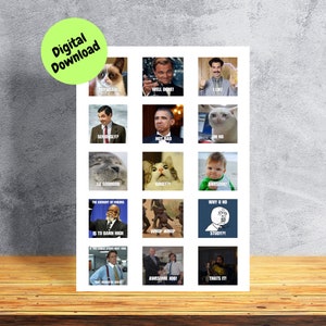 Printable Meme Sticker Pack for Teachers and Students Print at Home Printable Meme Sticker Pack for Teachers and Students Print at Home