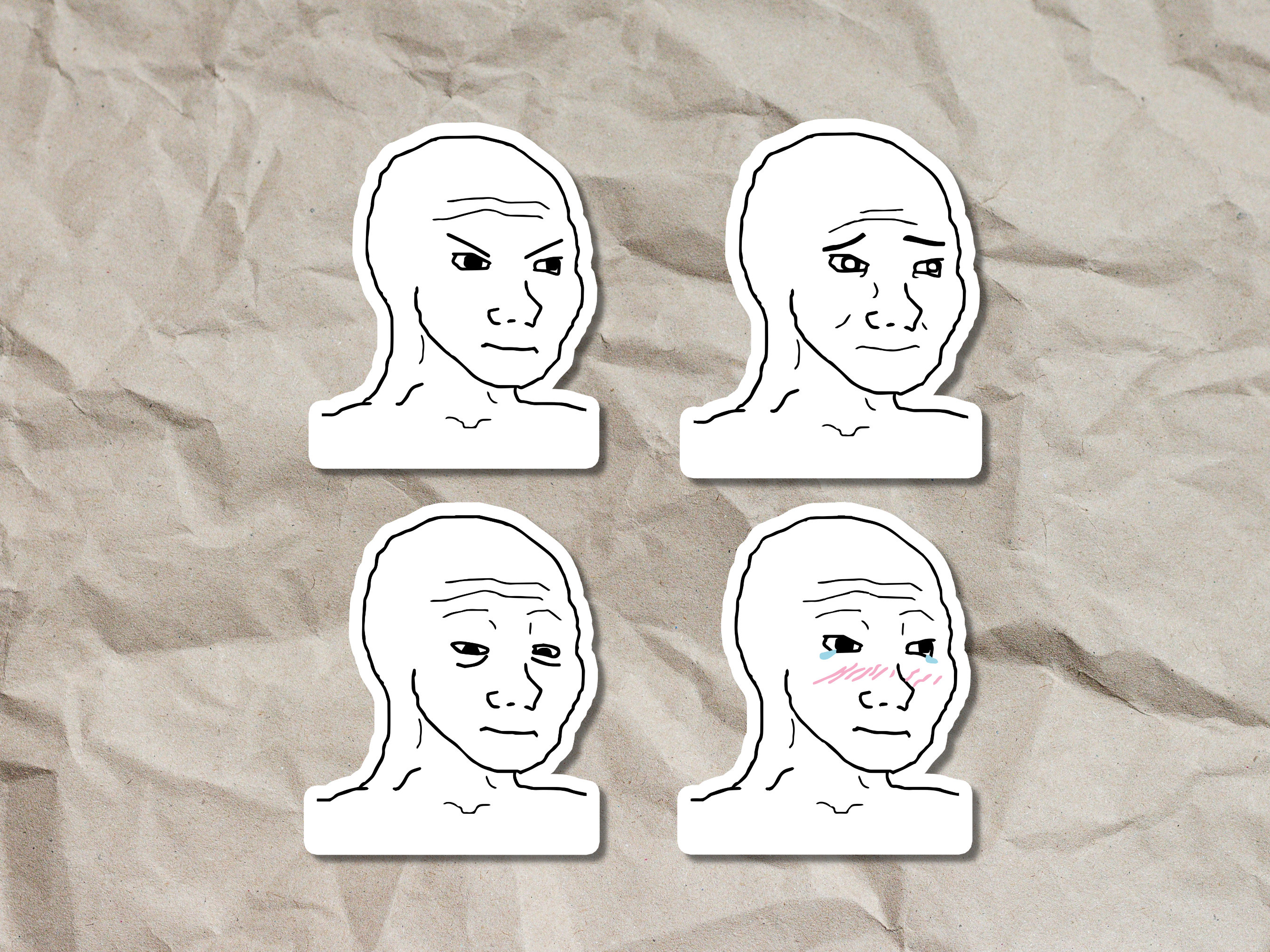 Wojak Face Meme Template SVG PNG Cricut File Layered Cut Design