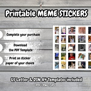 Printable Meme Sticker Pack for Teachers and Students Print at Home Printable Meme Sticker Pack for Teachers and Students Print at Home