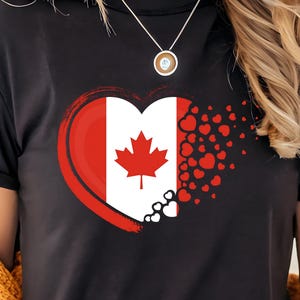 Canada Day PNG Design - Canadian Flag with Hearts Clipart for Canada Celebration & Holiday Decor Digital Download