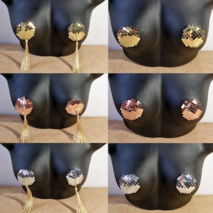 DiSCO NiPS 5cm Round - small tiles - mirror ball nipple tassels / pasties