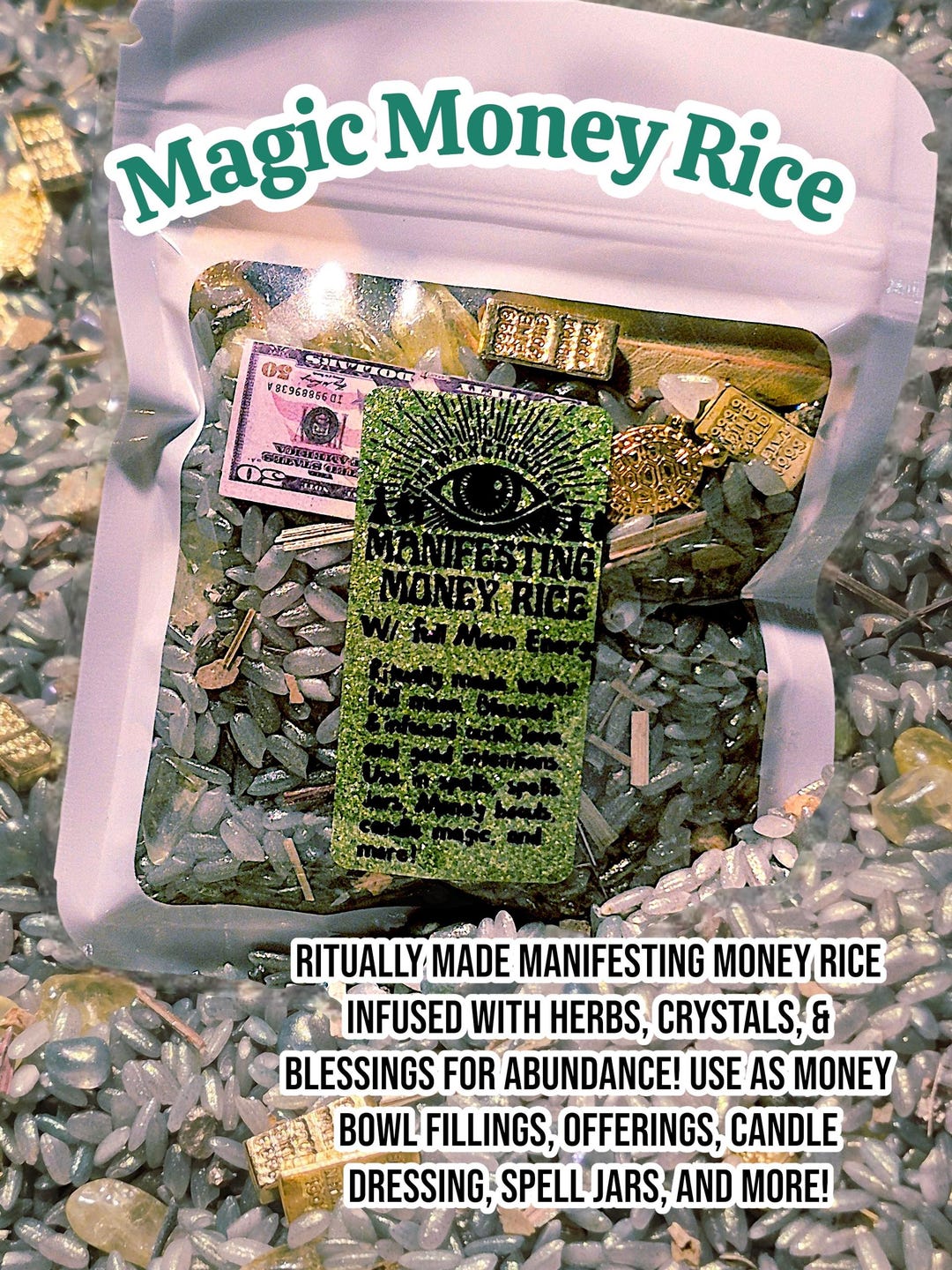 Manifesting Money Rice: for Prosperity Ritual With Crystals and Herbs ...