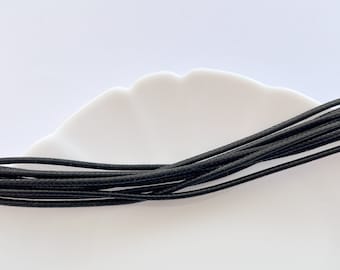 4 Black cord for necklaces jewellery making | jewellery making supplies | necklace stringing cord | faux leather rope jewellery supplies