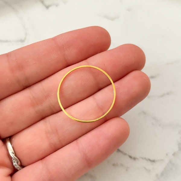 10 Pack 25mm Gold Round Linking Ring Open Bezels For Resin or Clay Jewellery Making Crafts, Hollow Outline Bezels, Jewellery Making Supplies