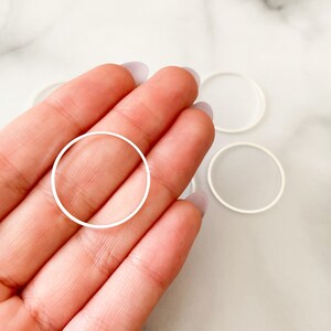 6x Round 25mm jewellery connector rings for resin jewellery making | silver circle connector bezels for uv or epoxy resin crafts