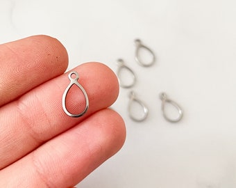 10 Pack Teardrops Open Back Bezel for Resin Jewellery making 12x7mm, small teardrop cabochon charms, mini hollow charms for jewellery making