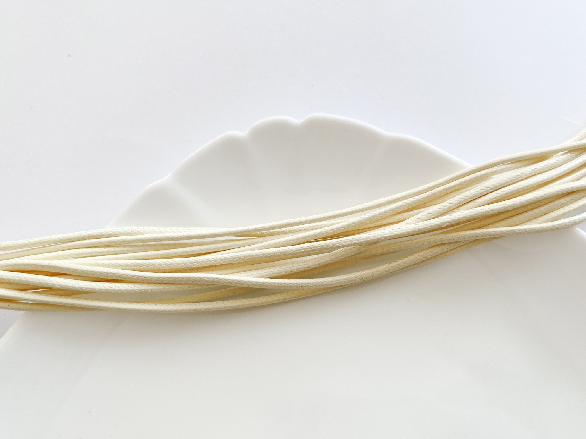Cream cord for necklaces jewellery making | jewellery making supplies | necklace stringing cord | faux leather rope jewellery supplies