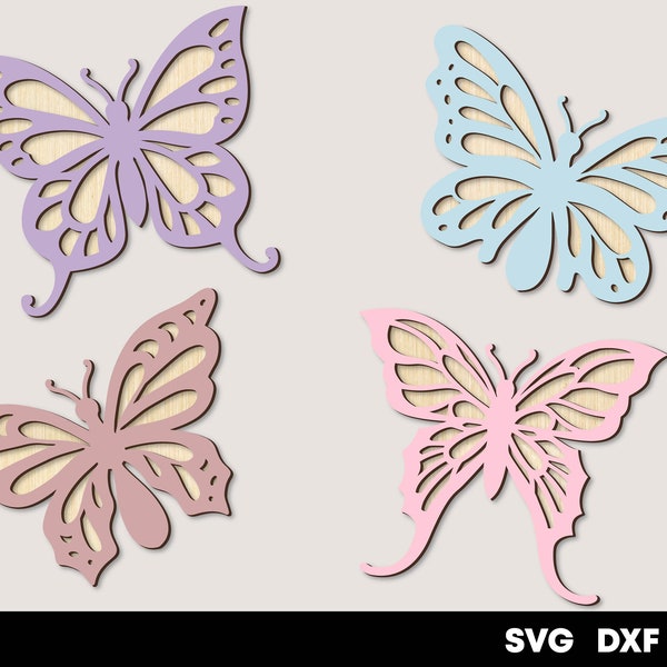 Schmetterling Bundle Schmetterlinge svg Laser geschnitten Dateien 3d geschichtete Schmetterlingsvorlage Kinderzimmer Wanddekor Glowforge svg Dateien für Cricut