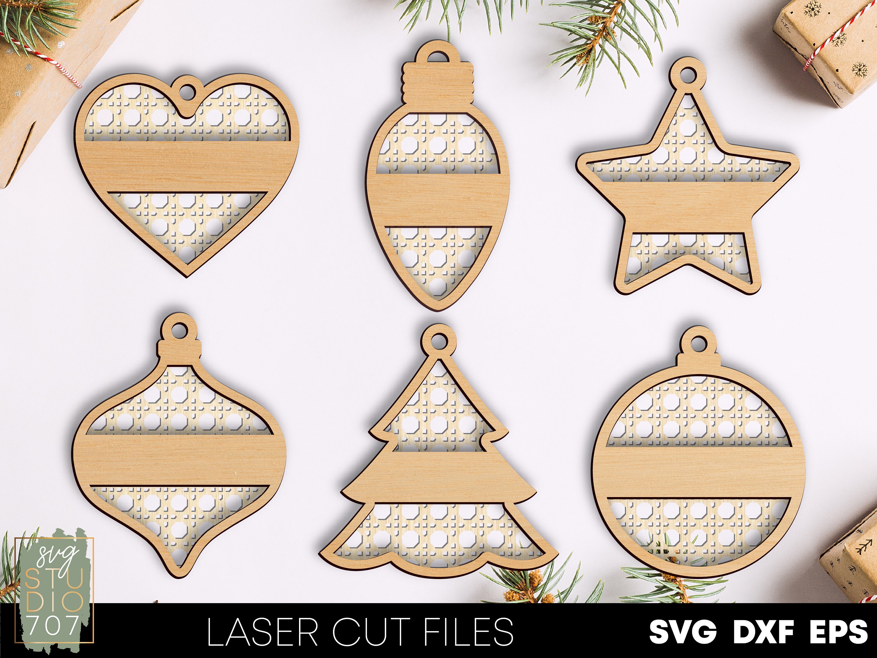 Name Christmas Ornament Svg Laser Cut Files Personalized Etsy