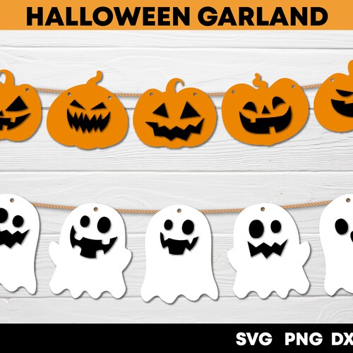 Halloween Garland Svg Bundle Pumpkin Garland Ghost Svg Funny - Etsy