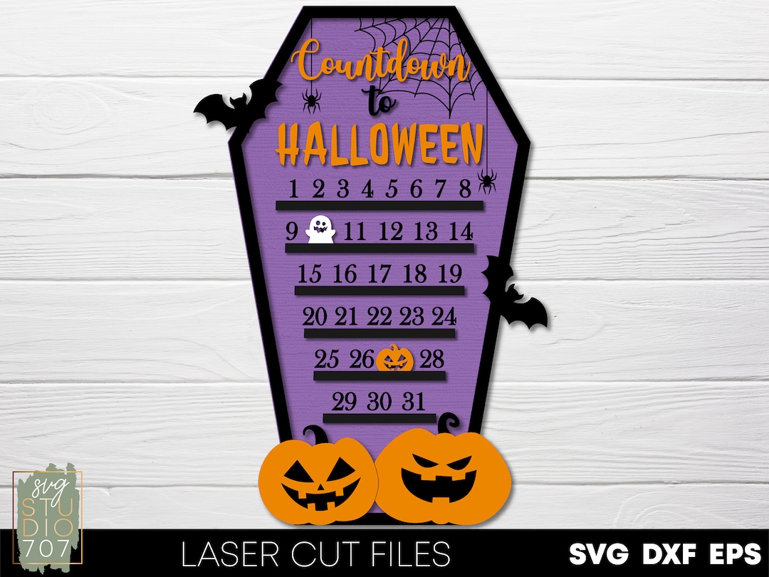 Countdown to Halloween Svg Laser Cut Files Halloween Calendar - Etsy