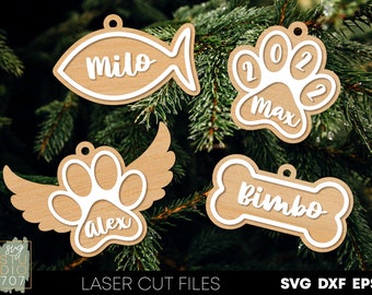 Haustier Christbaumschmuck Ornament Laser geschnitten Dateien für Laser-cut-Dateien