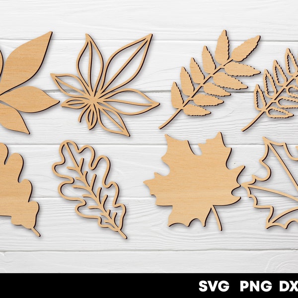 Fall leaves svg laser cut files Layered leaf svg Thanksgiving svg Autumn svg Glowforge files Digital Download