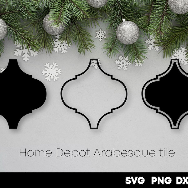 Home Depot tile svg Arabesque template Christmas ornament template  Arabesque tile cricut silhouette Digital download