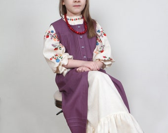 Ukrainian linen embroidery dresses for baby kids