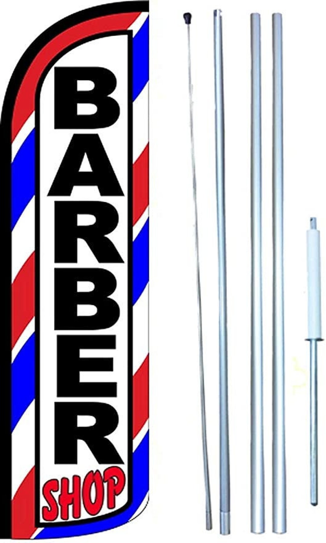 Barber Shop Swooper Flag and Pole Kit - Etsy