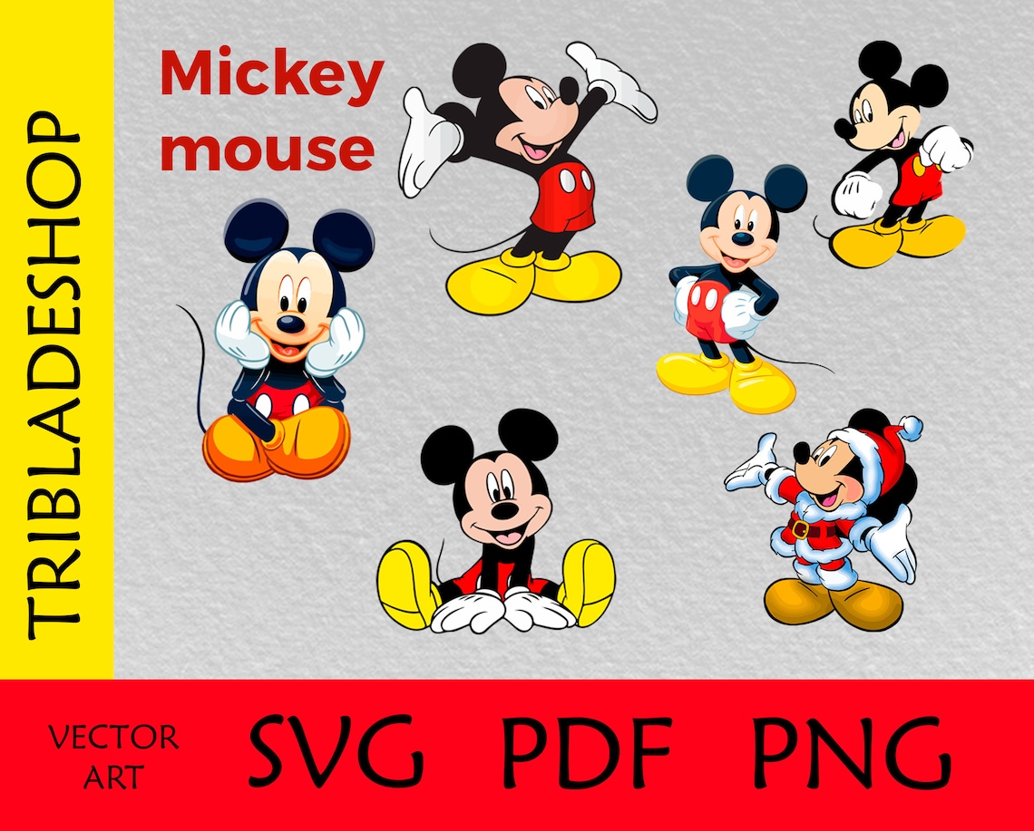 Mickey Mouse Vector SVG Bundle Mickey SVG Mickey Mouse - Etsy