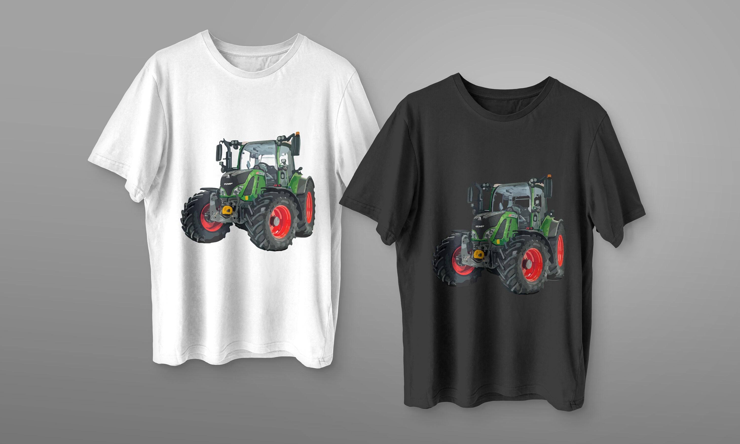 T-shirt Personnalisé Tracteur Fendt Avec Prénom - 100% Polyester - 180g - Manches Courtes - Gravophoto