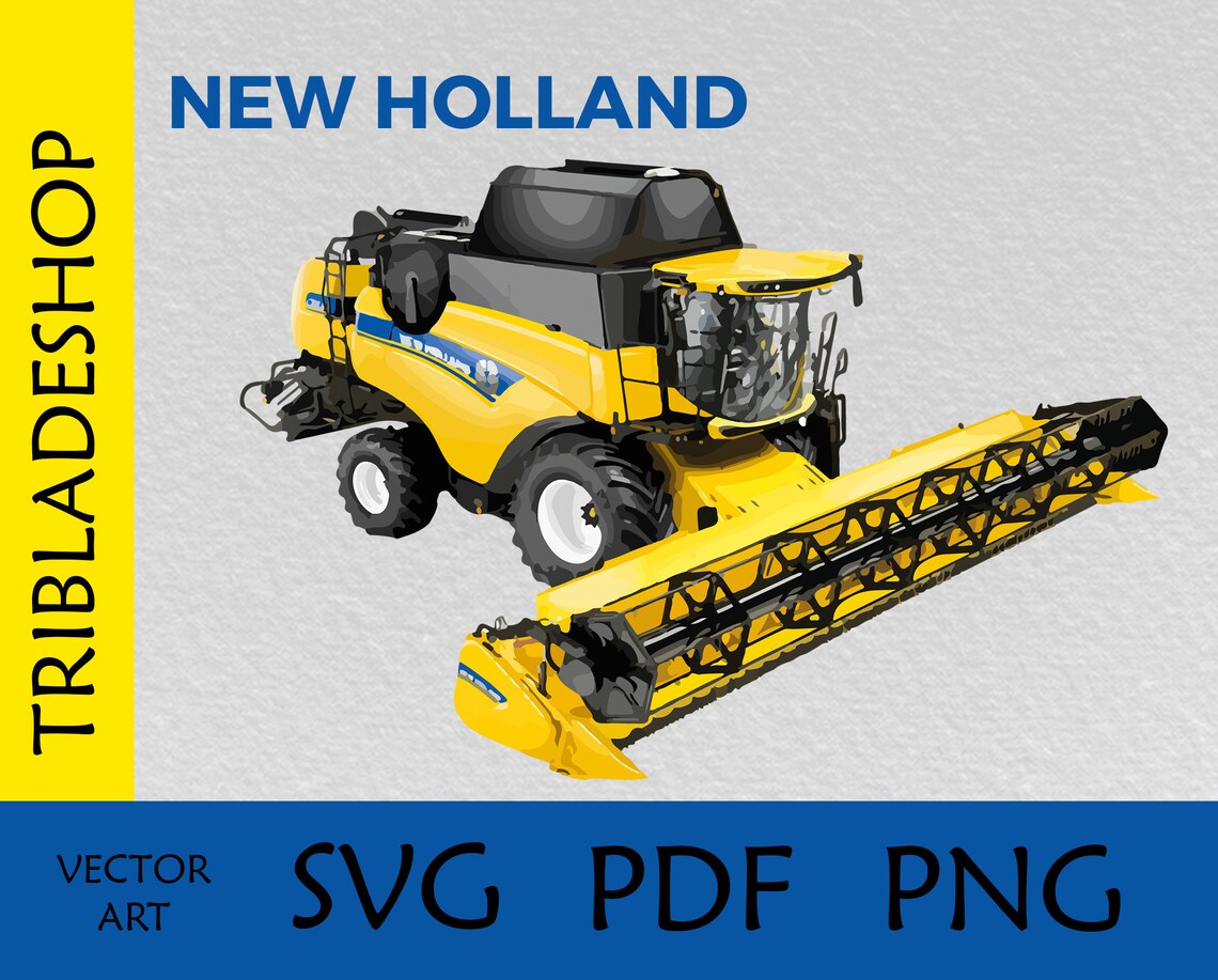 Farm Combine New Holland SVG PDF PNG Cut File Clipart Etsy