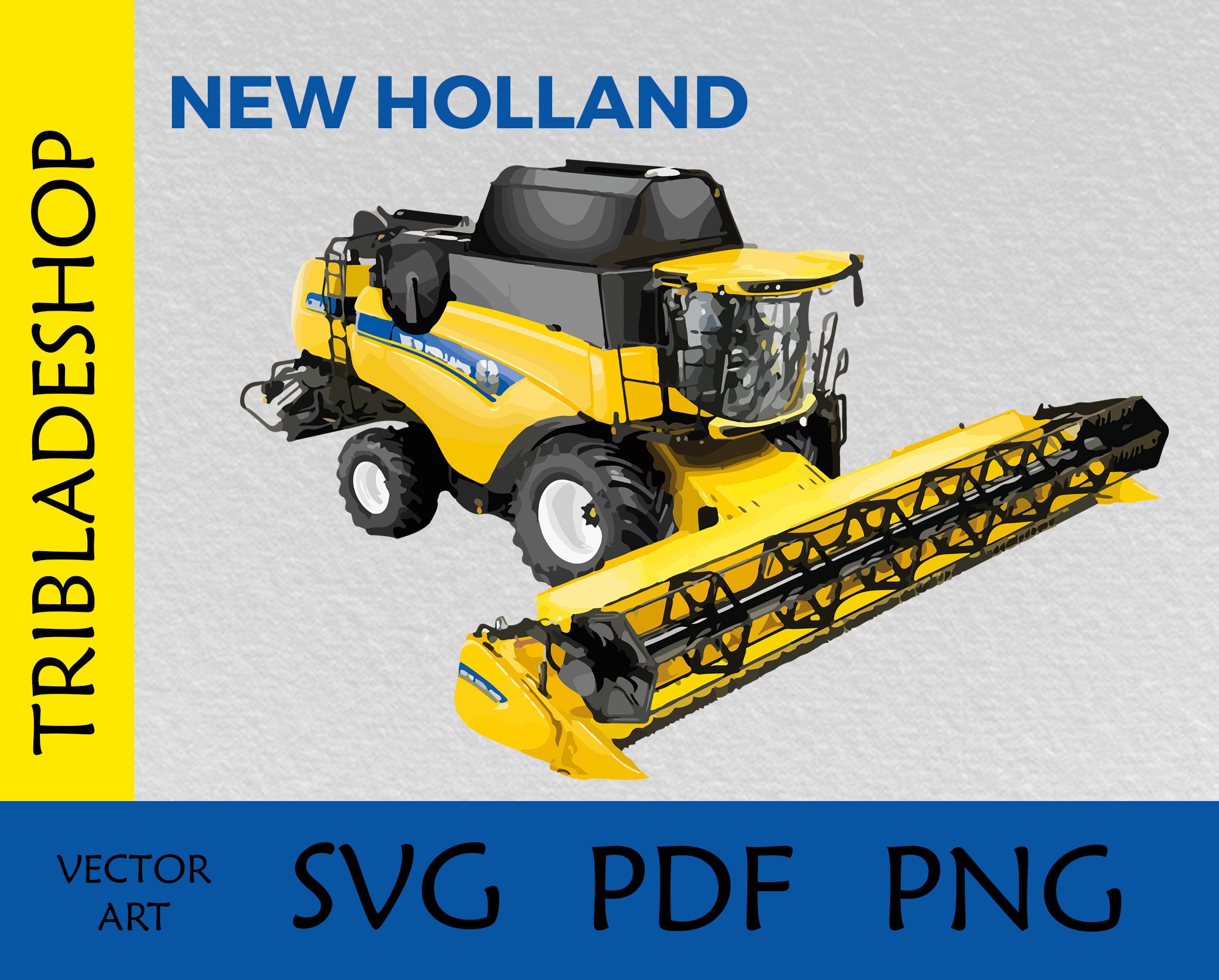 Farm Combine New Holland SVG PDF PNG Drucke Clipart Etsy.de