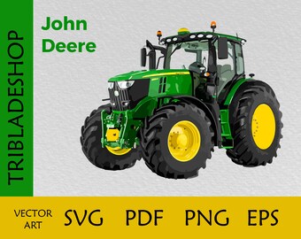 Green tractor illustration, John Deere Tractor, Tractor, car, agriculture,  vehicle png