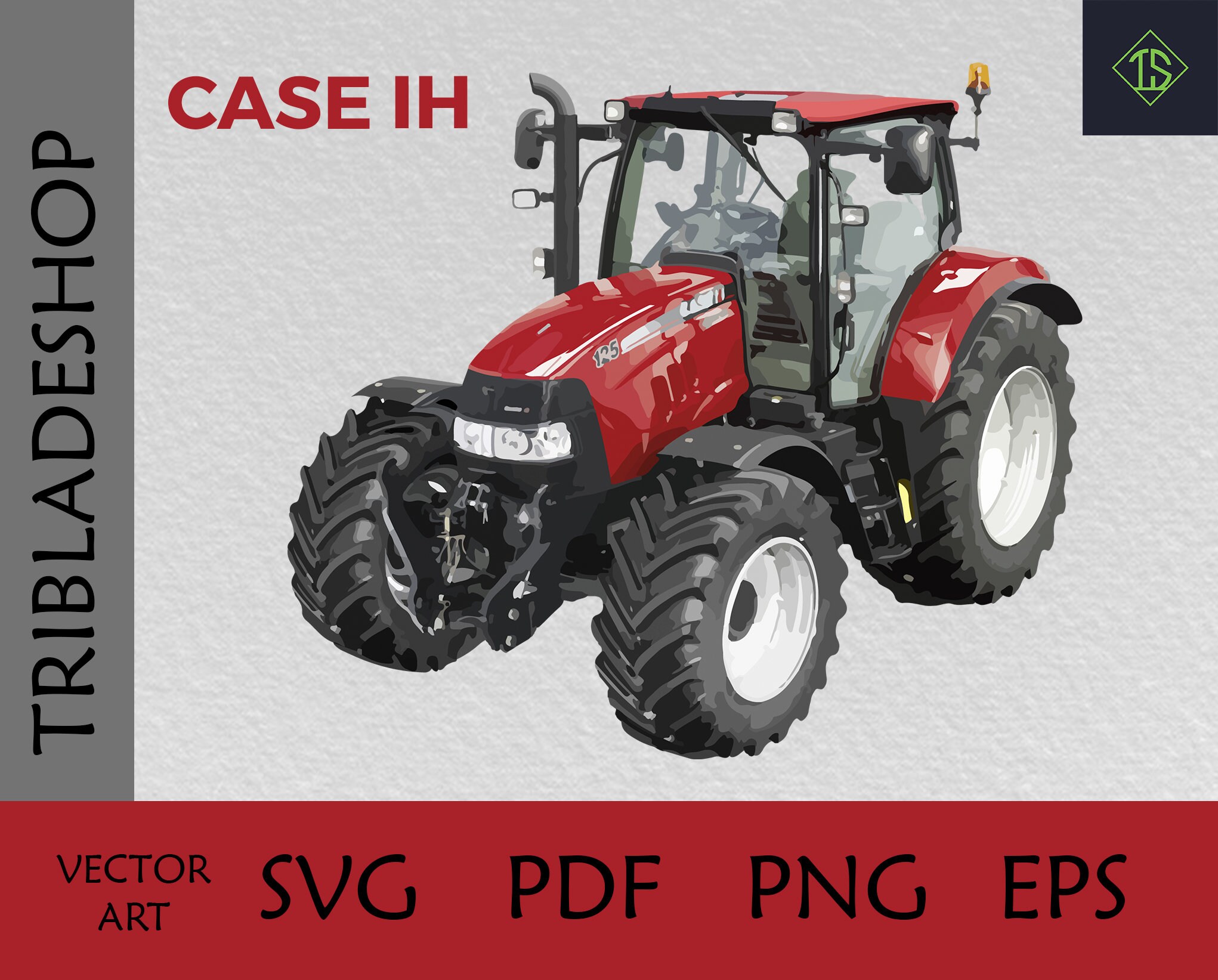 Farm Tractor Caseih PDF PNG EPS Prints Clipart Children Etsy
