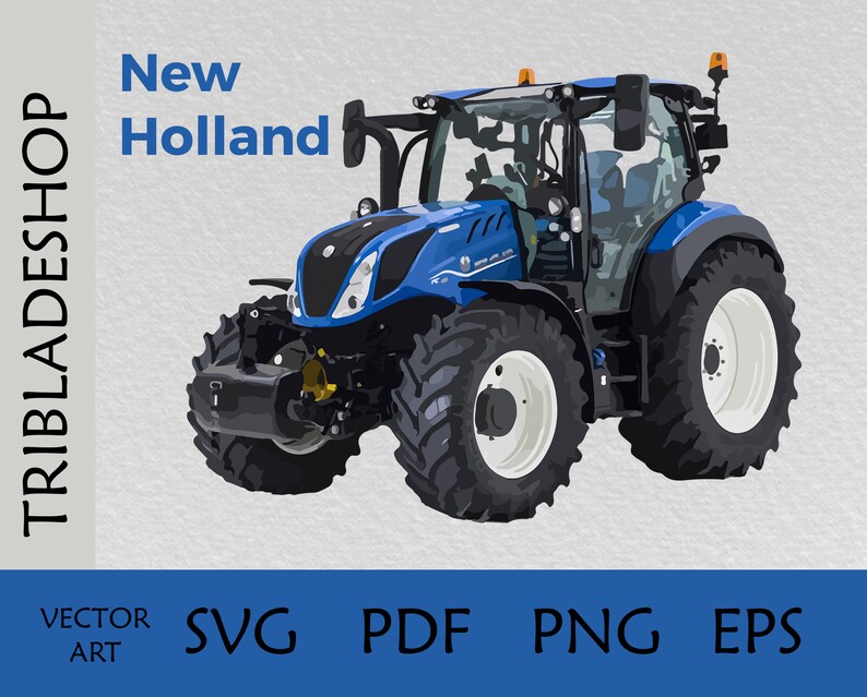 Farm Tractor New Holland SVG PDF PNG Prints Clipart Etsy