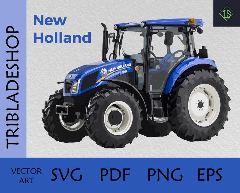Farm Tractor New Holland SVG PDF PNG Prints Clipart Etsy