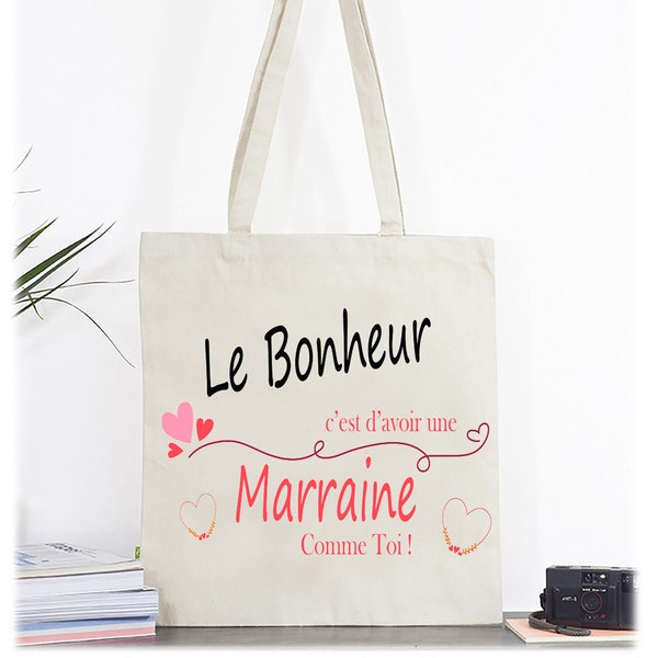 Sac en tissus pour marraine, joli cadeau pour marraine