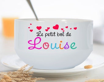 Bol à céréales pour le petit déjeuner personnalisé avec votre prénom. Bol solide pour maman, papa et toute la famille