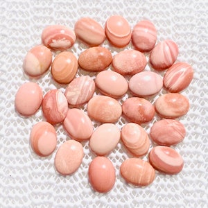 5 Stück Pink Opal Oval 12x16mm Cabochon | Natürlicher Pink Opal Stein | Pink Opal Edelstein Cab | Pink Opal Oval | Kalibrierte Pink Opal Mineralien