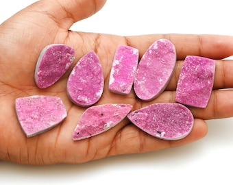 Cobalt Calcite druzy Cabochon | Cobalt Calcite Drusy Gemstone | Natural Cobalt Calcite | Pink Cobalt Calcite Gem | Cabs For Jewellery Making