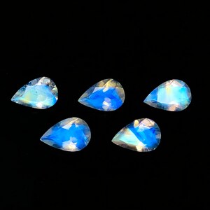 6x9mm Birnen Mondstein Edelstein | Indischer Mondstein | Natürlicher Mondstein | seltener Mondstein | Mondstein für Ohrring machen | Tropfen Mondstein Schliff