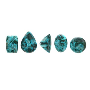 Stone Cabochon Malachite Gemstone | Natural Chrysocolla Malachite Cabochon | Flat Back Chrysocolla | Polished Malachite | Green Chrysocolla