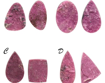 Cobalt Calcite Druzy Cabochon | Cobalt Calcite Drusy Gemstone | Natural Cobalt Calcite | Pink Cobalt Calcite Gem | Cabs For Jewellery Making