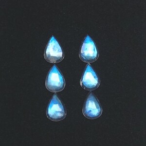 6 Pieces Moonstone Gemstone | Indian Moonstone | Natural Moonstone | Rare Moonstone | Moonstone For Earring Making | Pear Moonstone Cut Gem