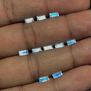 Baguette 2.5x5mm Moonstone Gemstone | Indian Moonstone | Natural Moonstone | Rare Moonstone | Baguette Moonstone Cut | Moonstone for Ring