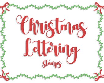 15 Christmas Lettering Stamps | Christmas Typography | Fonts | Procreate