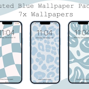 Muted Blue Wallpaper Pack | Muted Wallpaper | Aesthetic Wallpaper | Instant Download | Digital Download | Procreate | Digital Art