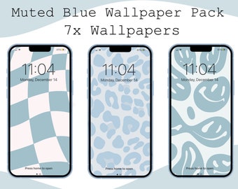 Muted Blue Phone Wallpaper | Aesthetic iOS/Android Backgrounds (Digital Download)