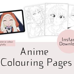 Anime Colouring Pages | Instant Download | Digital Download | Colouring Pages | Digital Colouring | Procreate Colouring | Procreate