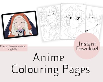 Anime Character Colouring Pages: 28 Printable Designs (PDF & PNG)