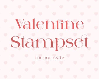 Sellos de San Valentín para Procreate: Pinceles de corazones y pinceles con motivos (descarga digital)